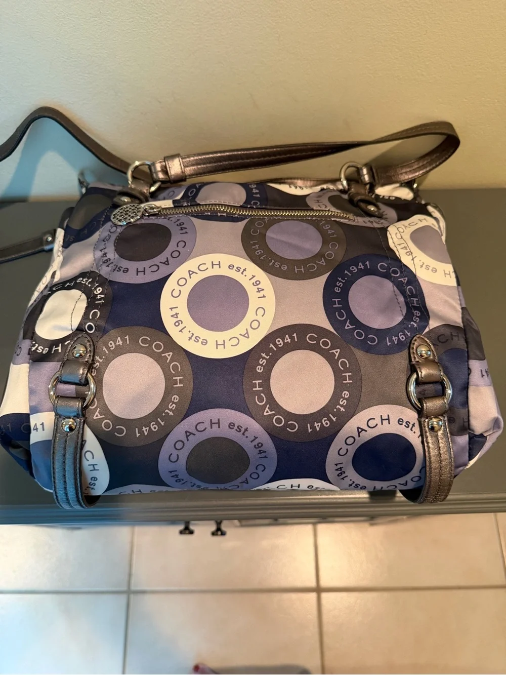 Coach Snaphead Print Sateen Alexandra Satchel Crossbody Handbag F17582 Y2K, $398